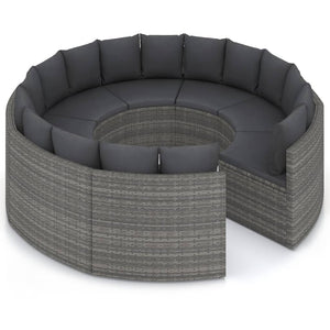 Set Divani da Giardino 8 pz con Cuscini in Polyrattan Grigio 3064903