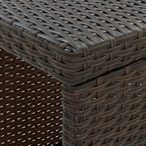 Mobile bar da giardino in 5 pezzi e cuscini in resina intrecciata marrone 02_0014503