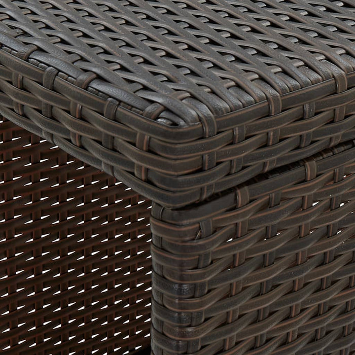 Mobile bar da giardino in 5 pezzi e cuscini in resina intrecciata marrone 02_0014503