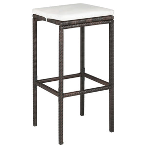 Mobile bar da giardino in 5 pezzi e cuscini in resina intrecciata marrone 02_0014503