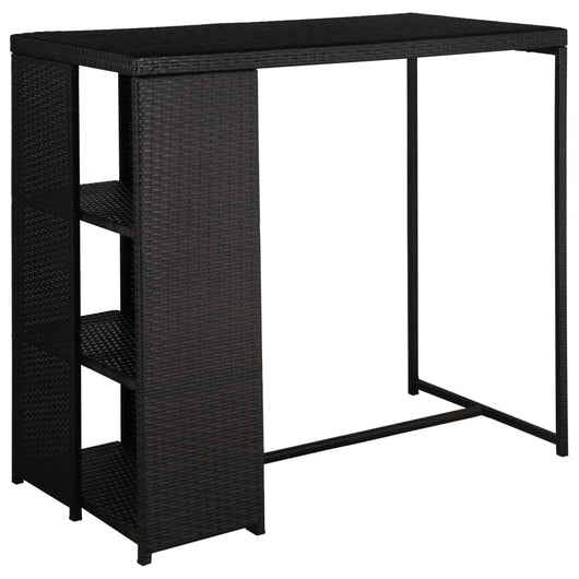 Set da Bar da Giardino 5 pz con Cuscini in Polyrattan Nero 3064914