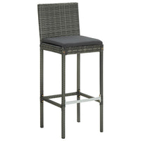 Set da Bar da Giardino 5 pz con Cuscini in Polyrattan Grigio cod mxl 45583