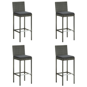 Set da Bar da Giardino 5 pz con Cuscini in Polyrattan Grigio 3064921