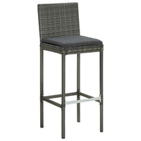 Set da Bar da Giardino 5 pz con Cuscini in Polyrattan Grigio 3064921