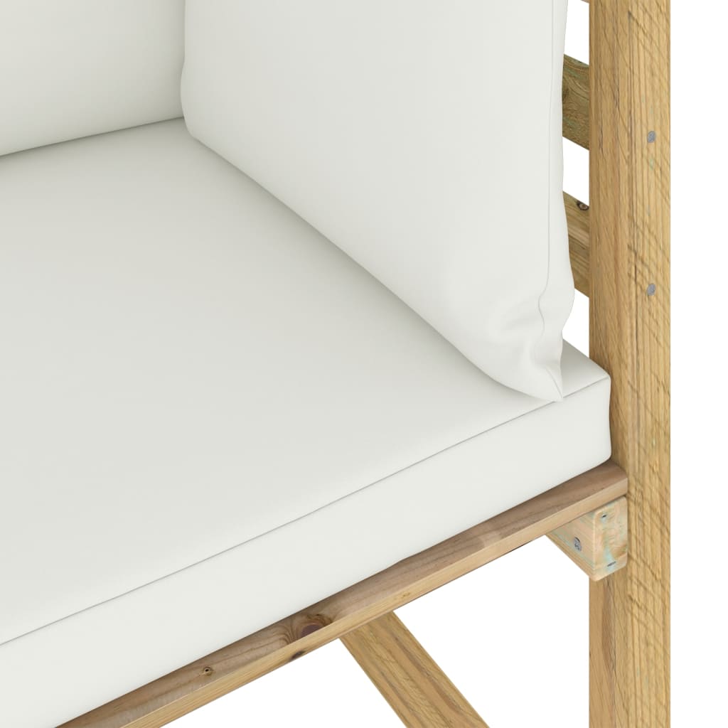 Divano Angolare da Giardino con Cuscini Pino Impregnato Verde 3064991