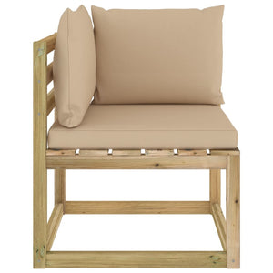 Divani Angolari da Giardino e Cuscini 2pz Pino Impregnato Verde cod mxl 44806