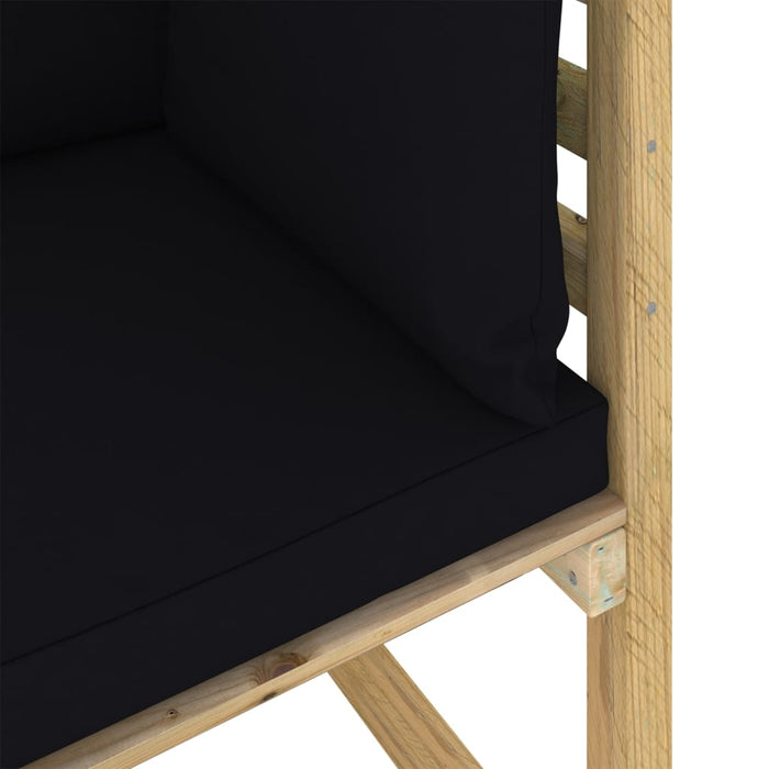 Divani Angolari da Giardino e Cuscini 2pz Pino Impregnato Verde cod mxl 40241