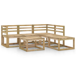 Set Salotto da Giardino 6 pz in Legno di Pino Impregnato Verde 3065300