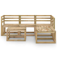 Set Salotto da Giardino 6 pz in Legno di Pino Impregnato Verde 3065300
