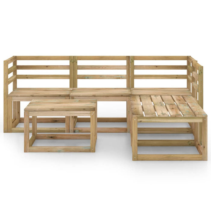 Set Salotto da Giardino 6 pz in Legno di Pino Impregnato Verde 3065300