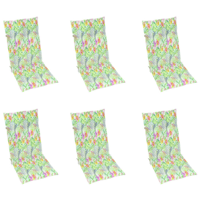 Sedie da Giardino Reclinabili 6 pz con Cuscini Massello Acacia 3065329