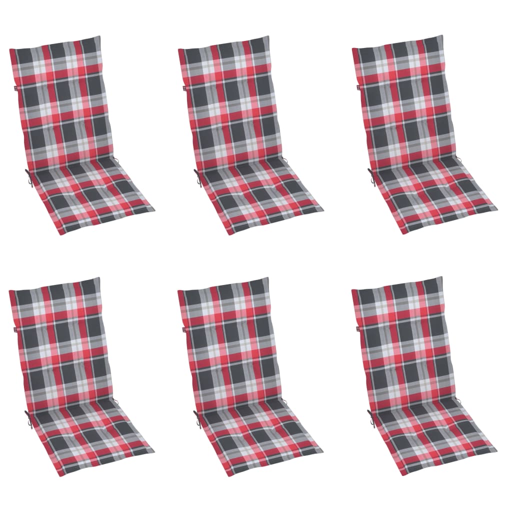 Sedie da Giardino Reclinabili 6 pz con Cuscini Massello Acacia 3065330