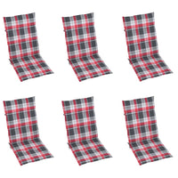 Sedie da Giardino Reclinabili 6 pz con Cuscini Massello Acacia 3065330