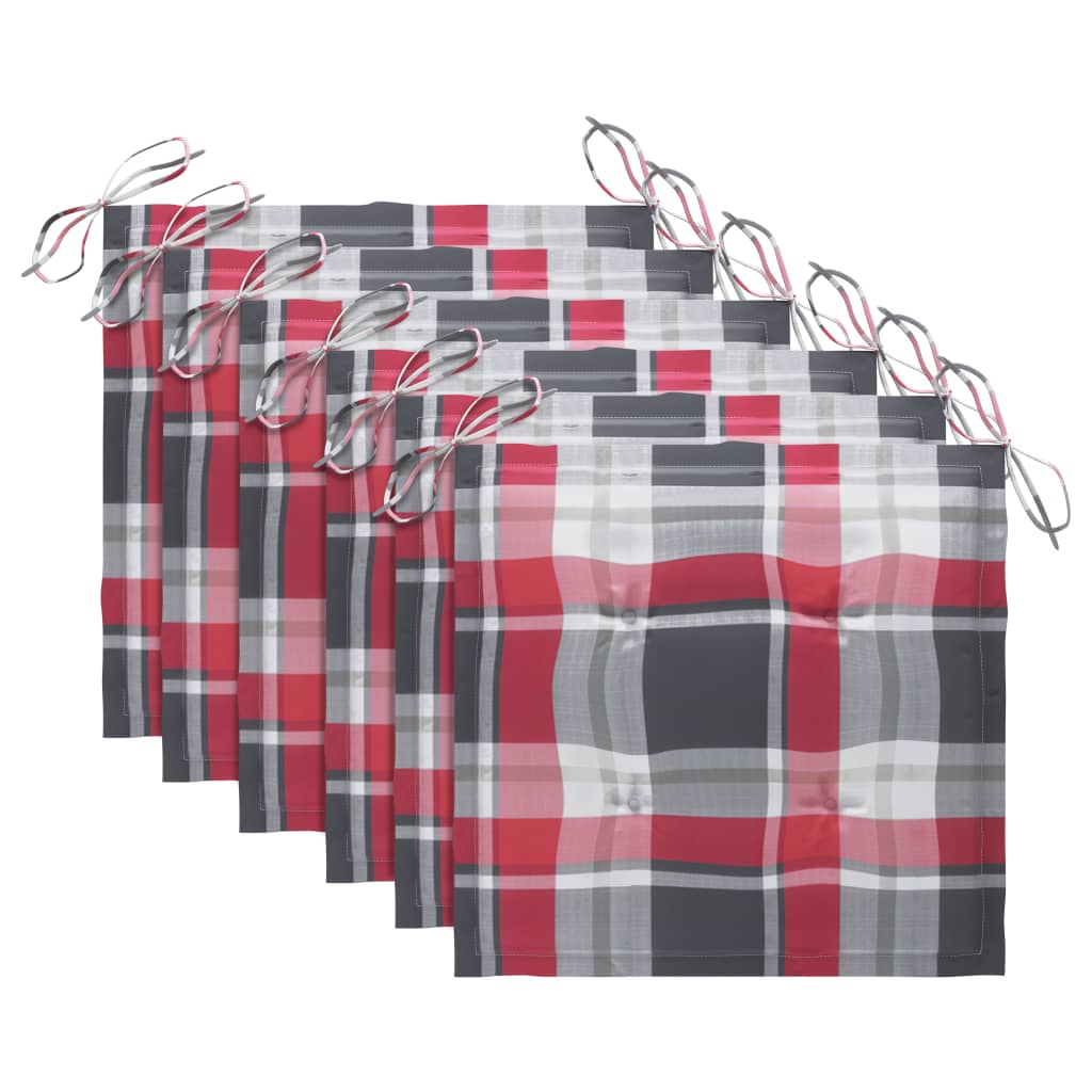 Sedie da Giardino Pieghevoli 6 pz con Cuscini Massello Acacia 3065420