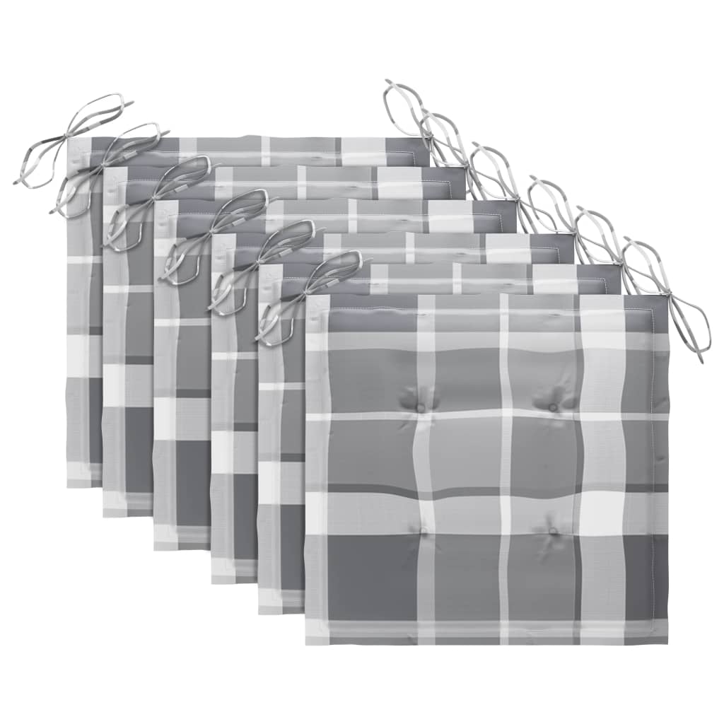 Sedie da Giardino Pieghevoli 6 pz con Cuscini Massello Acacia