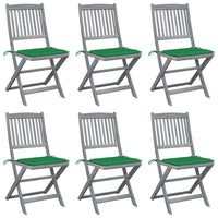 Sedie da Giardino Pieghevoli 6pz con Cuscini in Massello Acacia cod mxl 8285