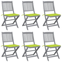 Sedie da Giardino Pieghevoli 6pz con Cuscini in Massello Acacia cod mxl 76125