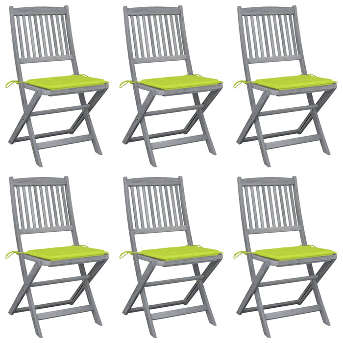 Sedie da Giardino Pieghevoli 6pz con Cuscini in Massello Acacia cod mxl 76125
