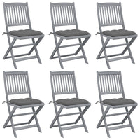 Sedie da Giardino Pieghevoli 6pz con Cuscini in Massello Acacia cod mxl 8289