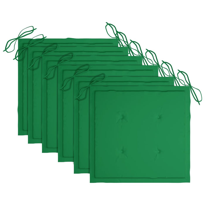 Sedie da Giardino Pieghevoli 6 pz con Cuscini Massello Acacia 3065466