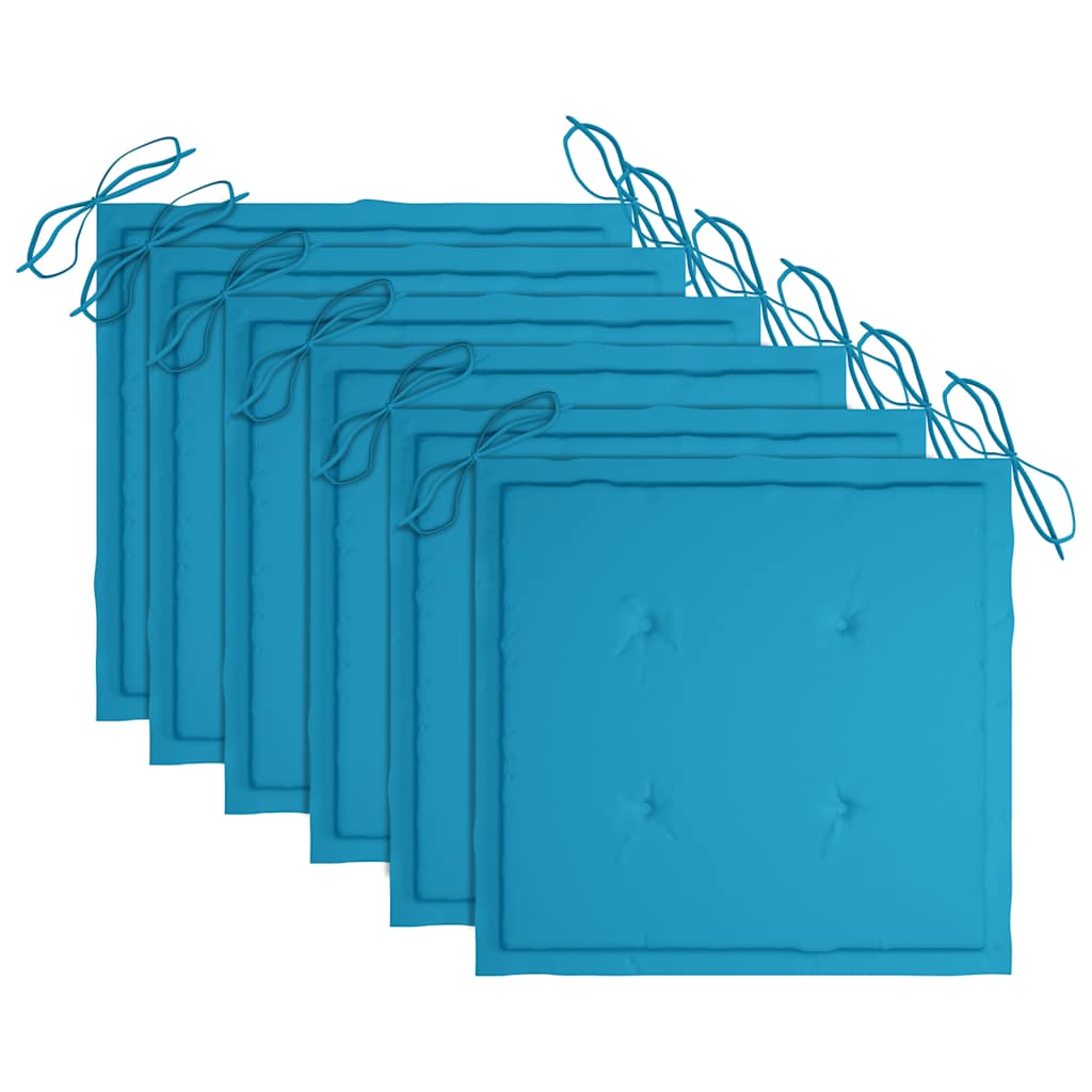 Sedie da Giardino Pieghevoli 6 pz con Cuscini Massello Acacia 3065471