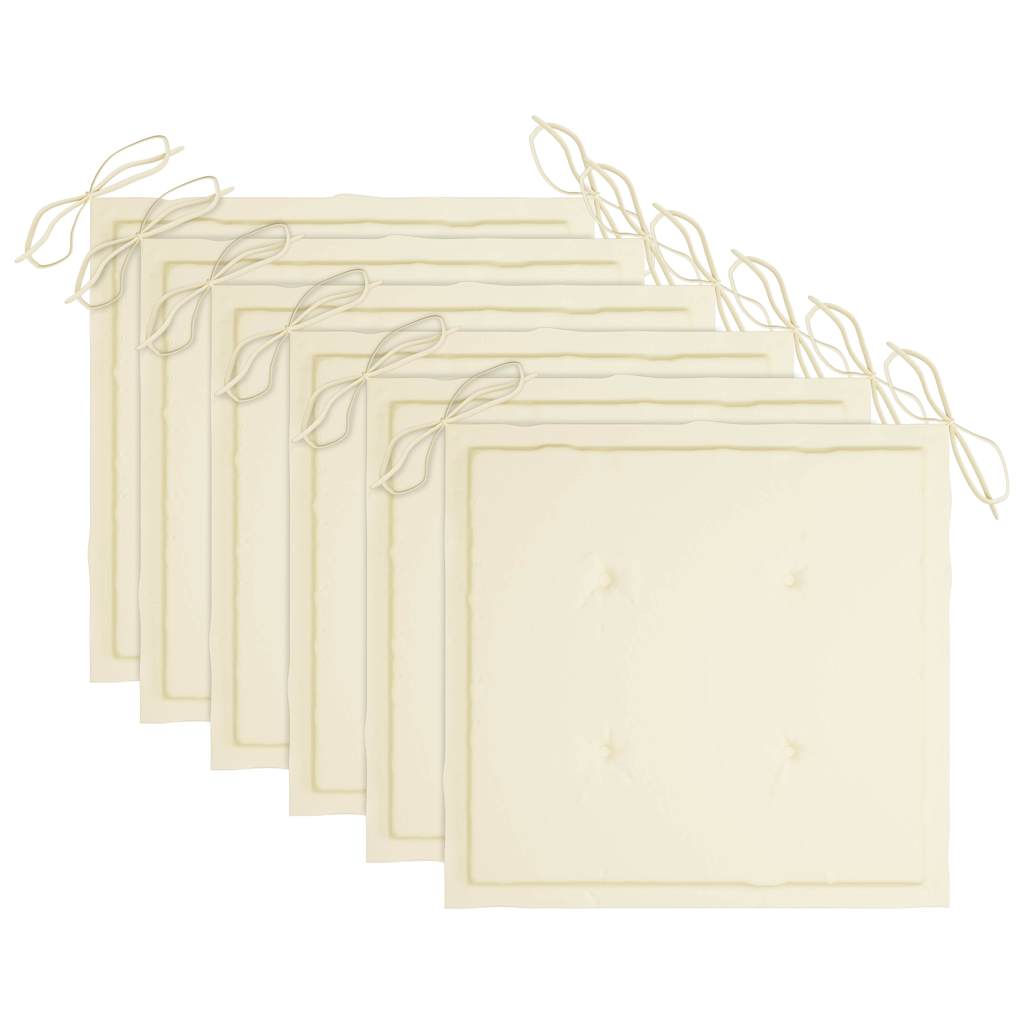 Sedie da Giardino Pieghevoli 6 pz con Cuscini Massello Acacia 3065490