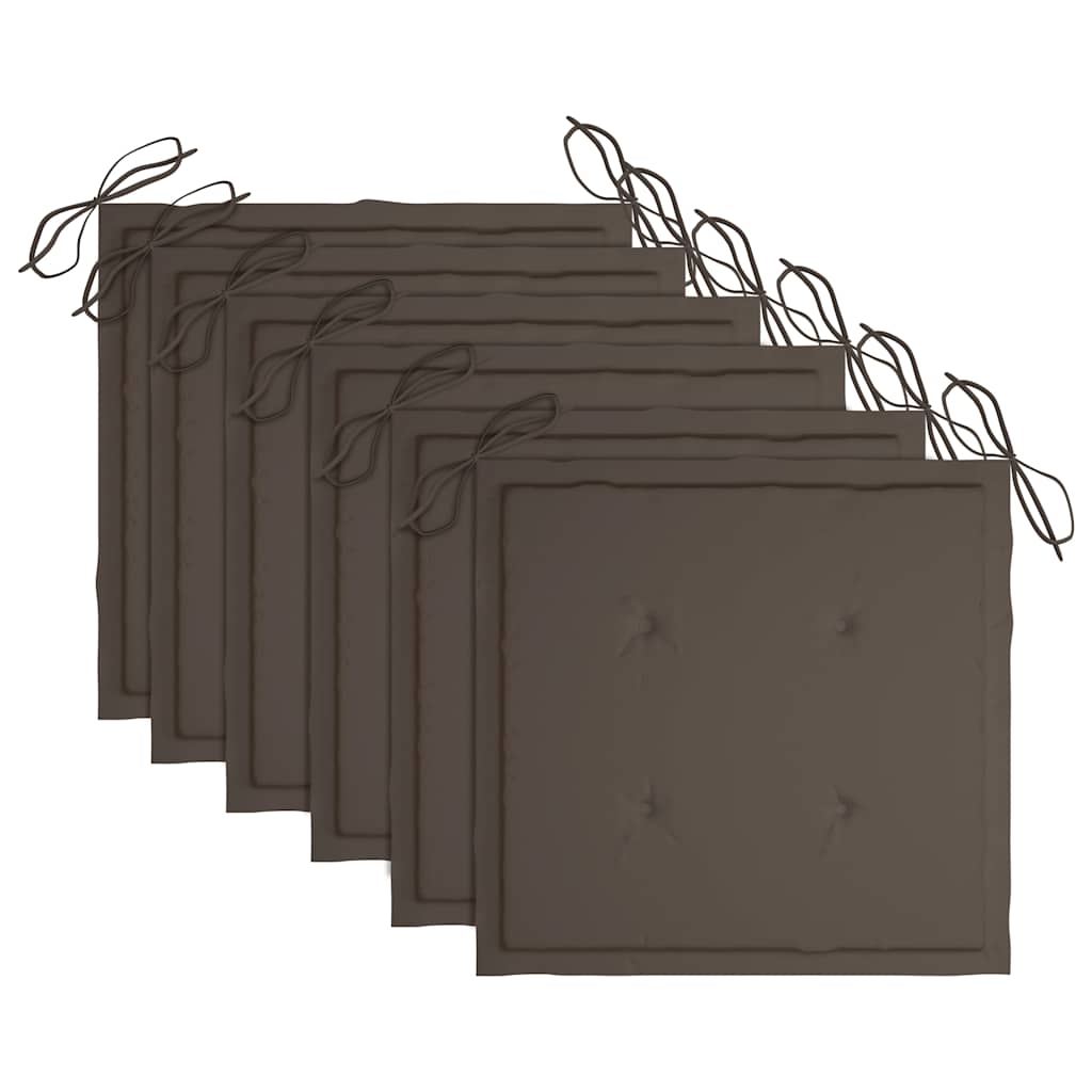 Sedie da Giardino Pieghevoli 6 pz con Cuscini Massello Acacia 3065496