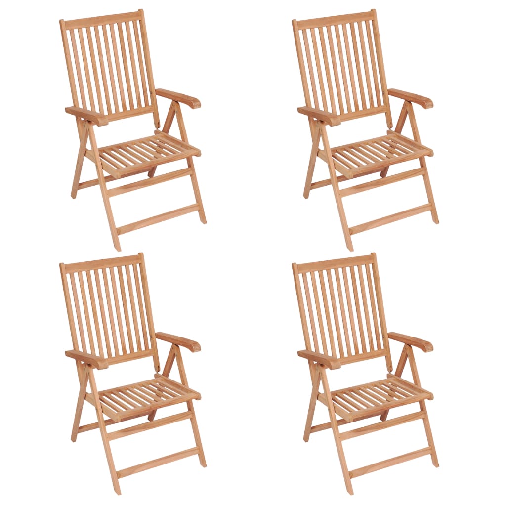 Sedie Reclinabili da Giardino 4 pz in Legno Massello di Teak cod mxl 11612
