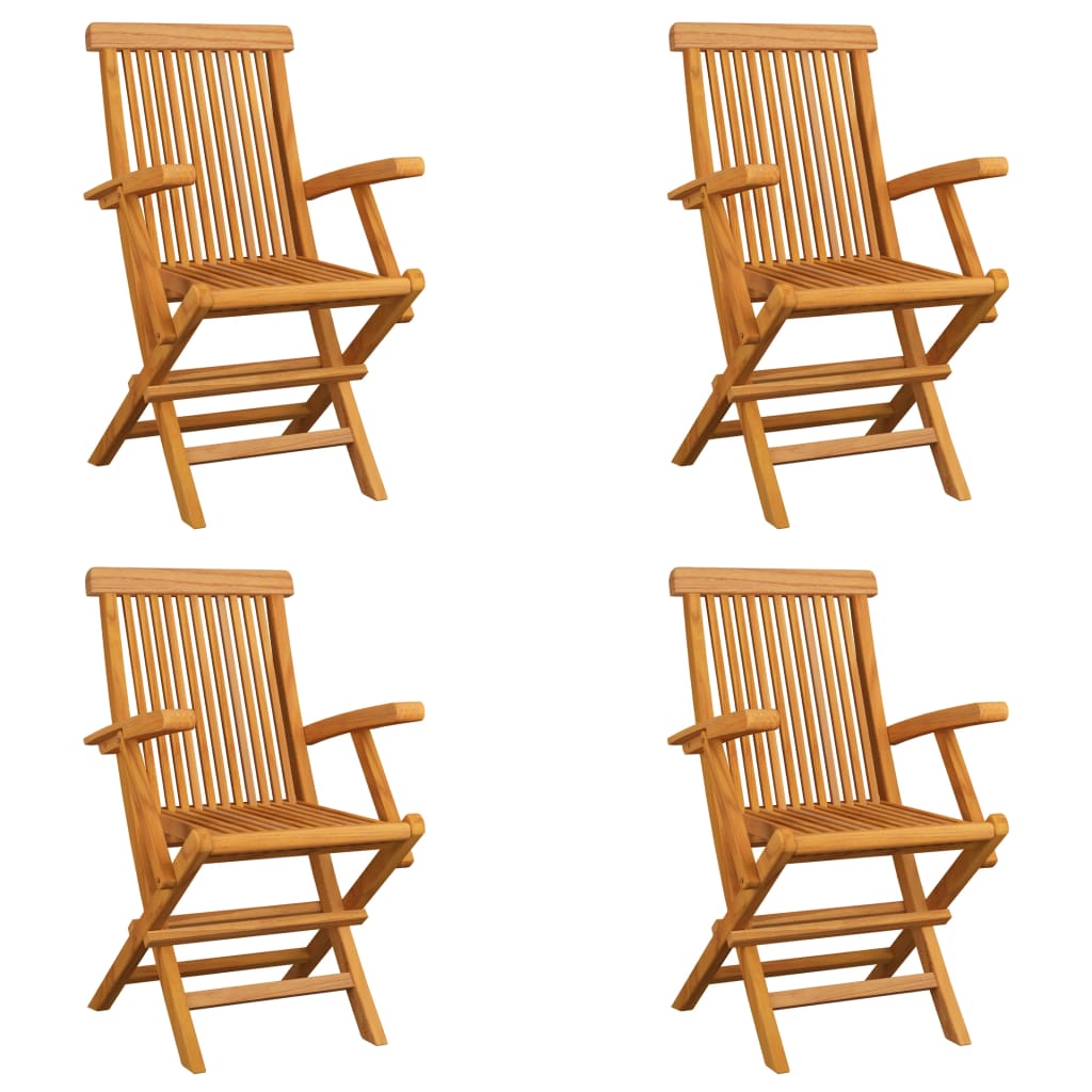 Sedie da Giardino Pieghevoli 4 pz in Legno Massello di Teak cod mxl 45346