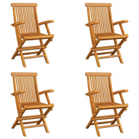 Sedie da Giardino Pieghevoli 4 pz in Legno Massello di Teak cod mxl 45346