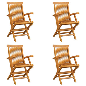 Sedie da Giardino Pieghevoli 4 pz in Legno Massello di Teak cod mxl 45346