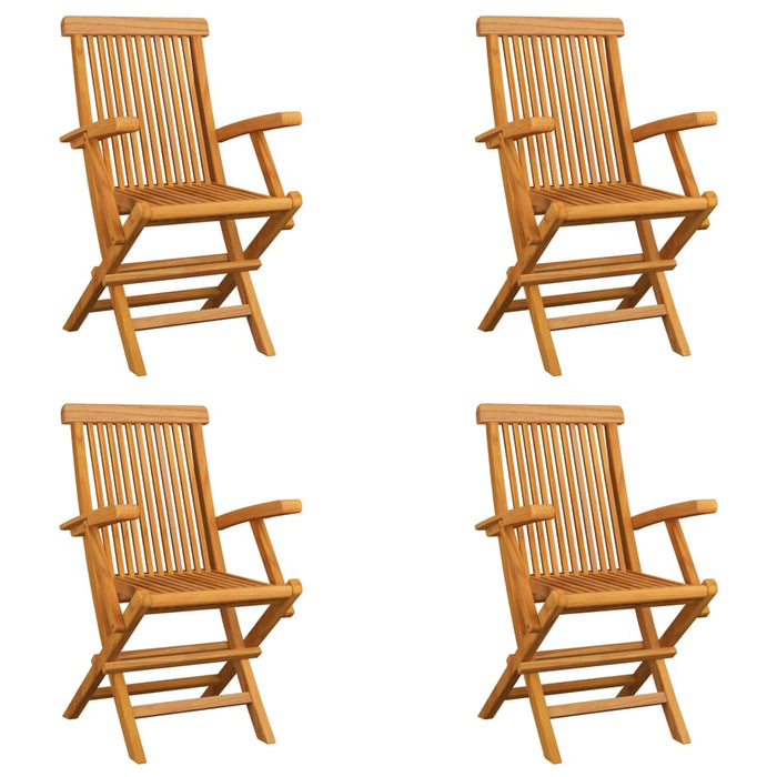 Sedie da Giardino Pieghevoli 4 pz in Legno Massello di Teak cod mxl 45346