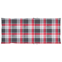 Sedie Giardino 4 pz con Cuscini Rossi a Quadri Massello di Teak cod mxl 67185