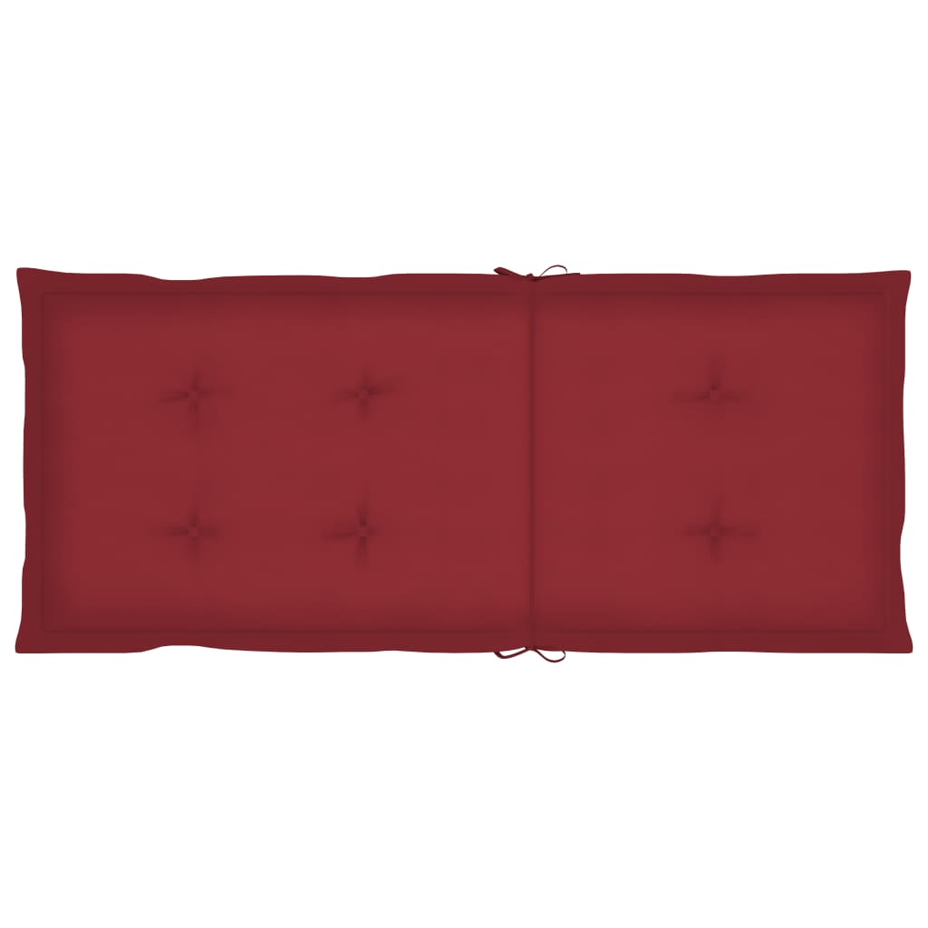 Sedie da Giardino 6 pz con Cuscini Rosso Vino Massello di Teak 3065569