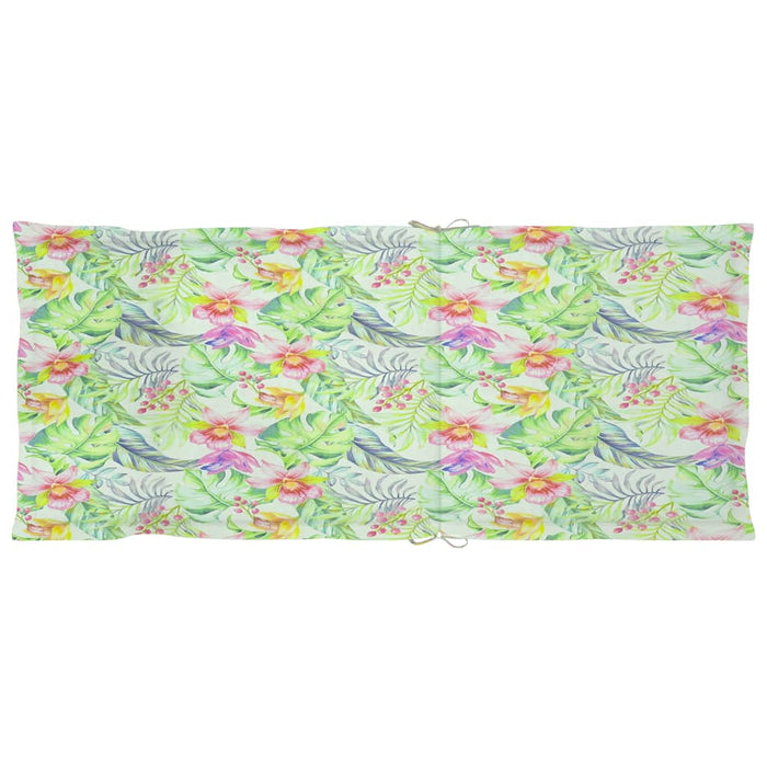 Sedie Giardino 6 pz e Cuscini Motivo a Foglie Massello di Teak 3065572