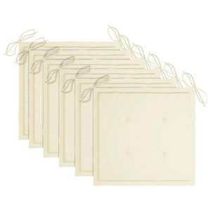 Sedie da Giardino con Cuscini Crema 6 pz in Massello di Teak cod mxl 6487