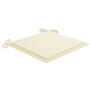 Sedie da Giardino con Cuscini Crema 6 pz in Massello di Teak 3065592