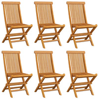 Sedie da Giardino Cuscini Verde Brillante 6 pz Massello di Teak 3065616