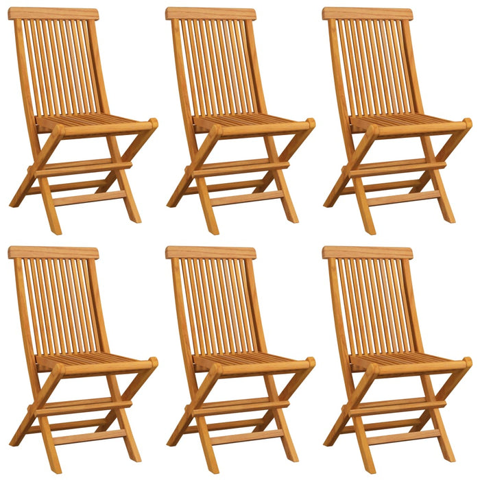 Sedie da Giardino Cuscini Verde Brillante 6 pz Massello di Teak 3065616