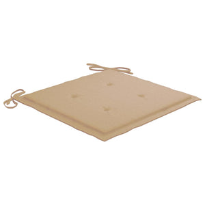 Sedie da Giardino con Cuscini Beige 4pz Legno Massello di Teak 3065620