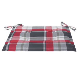 Sedie da Giardino Cuscini Motivo Quadri Rosso 4pz Massello Teak
