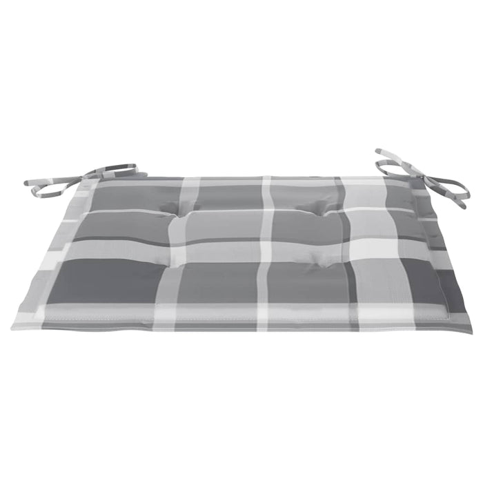 Sedie Giardino Cuscini Motivo Quadri Grigio 4pz Massello Teak 3065631