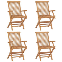 Sedie da Giardino con Cuscini Blu 4 pz Legno Massello di Teak 3065642
