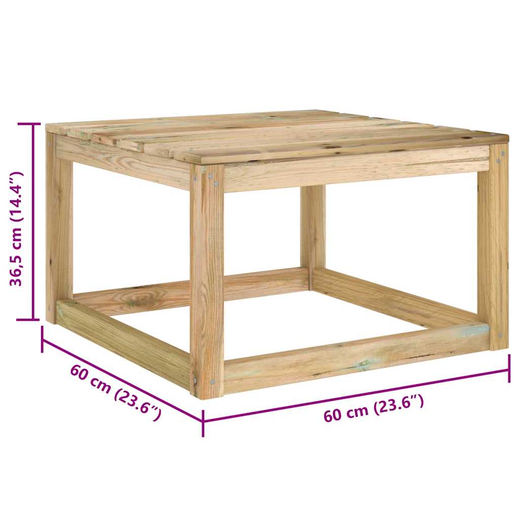 Tavoli Giardino Pallet 2pz Marrone 60x60x36,5cm Pino Impregnato cod mxl 66869
