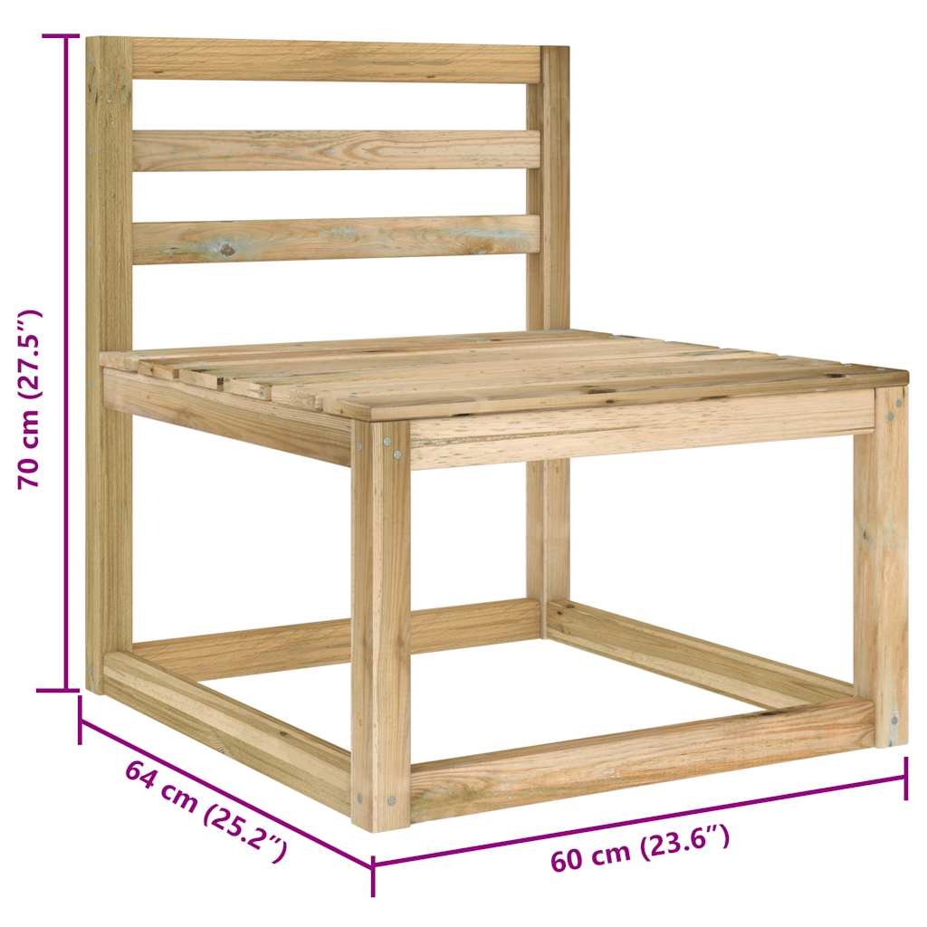 Set Salotto da Giardino 2 pz Verde in Legno di Pino Impregnato 315707