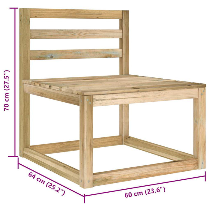 Set Salotto da Giardino 2 pz Verde in Legno di Pino Impregnato 315707