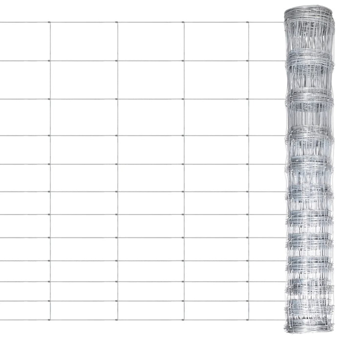 Recinzione da Giardino in Acciaio Zincato 50 m 150 cm Argento cod mxl 22773