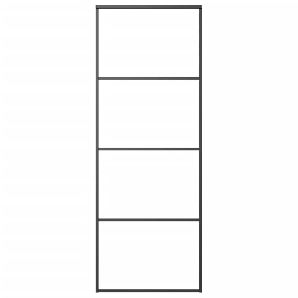 Porta Scorrevole in Alluminio e Vetro ESG 76x205 cm Neracod mxl 97169