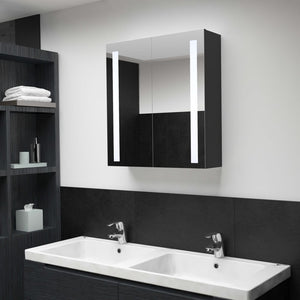 Armadietto Bagno con Specchio e LED 62x14x60 cm cod mxl 66681