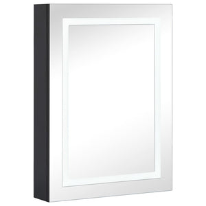 Mobile da bagno specchio LED 50 x 13 x 70 cm MDF nero 02_0006564